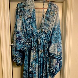 Free People Arzel Printed Mini Dress in Paisley Combo Size Large